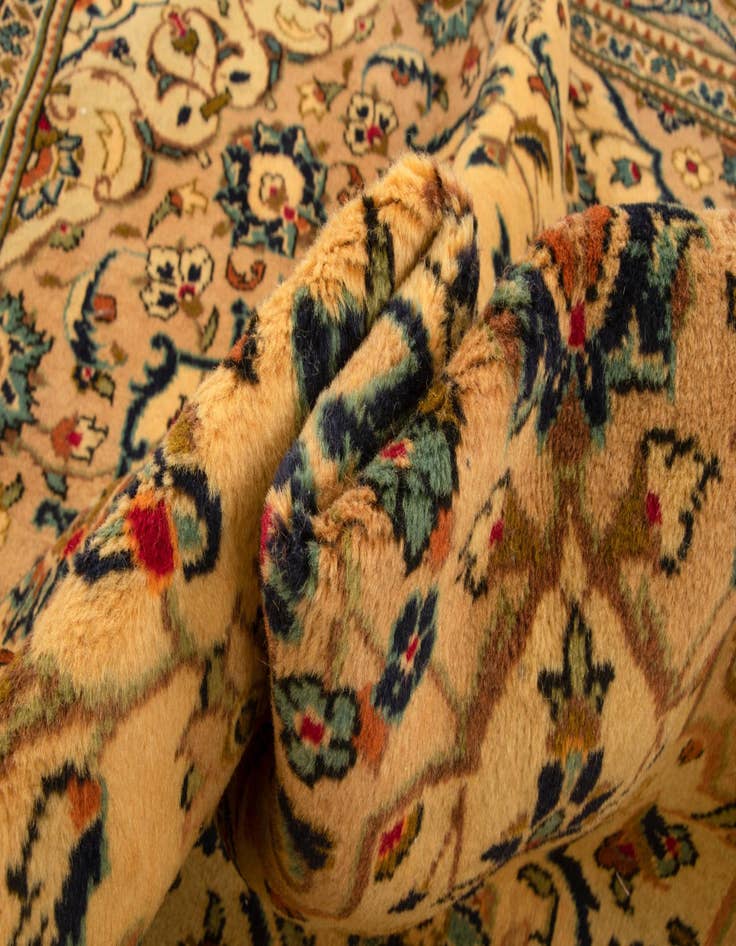 Detail image of  8' x 11' 10  Hand Knotted Kashan Persian Wool Rug