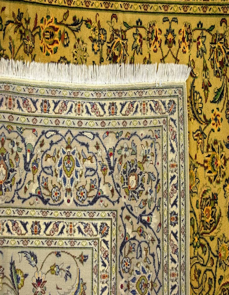 Detail image of  8' 1 x 11' 1  Hand Knotted Kashan Persian Wool Rug