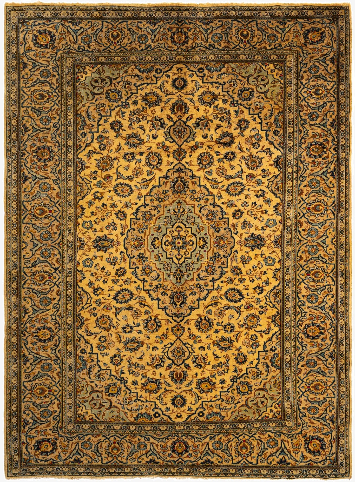  7' 11 x 10' 10 Kashan Wool Rug
