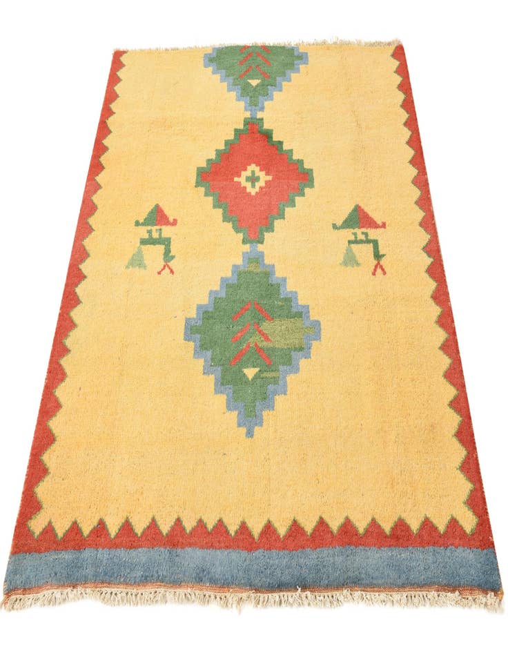 Detail image of  4' 9 x 5' 1  Hand Knotted Kashkuli Gabbeh Wool Rug