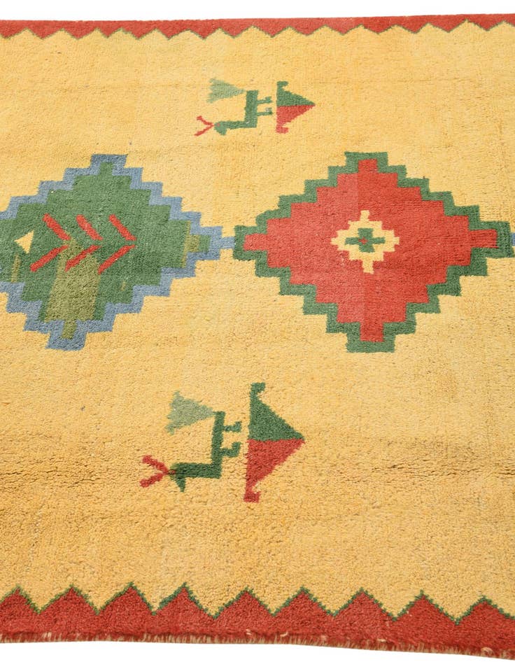 Detail image of  4' 9 x 5' 1  Hand Knotted Kashkuli Gabbeh Wool Rug