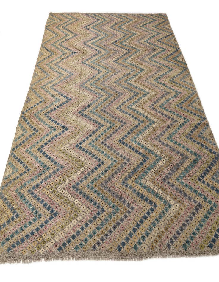Detail image of  10' 5 x 12' 6  Hand Woven Kilim Modern Wool Rug