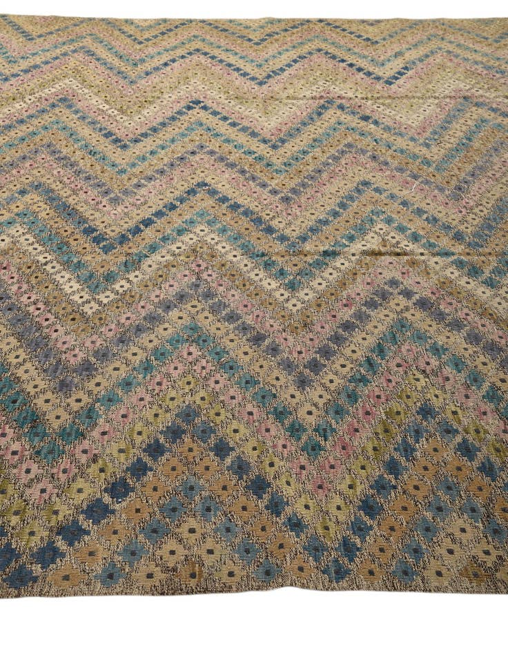 Detail image of  10' 5 x 12' 6  Hand Woven Kilim Modern Wool Rug