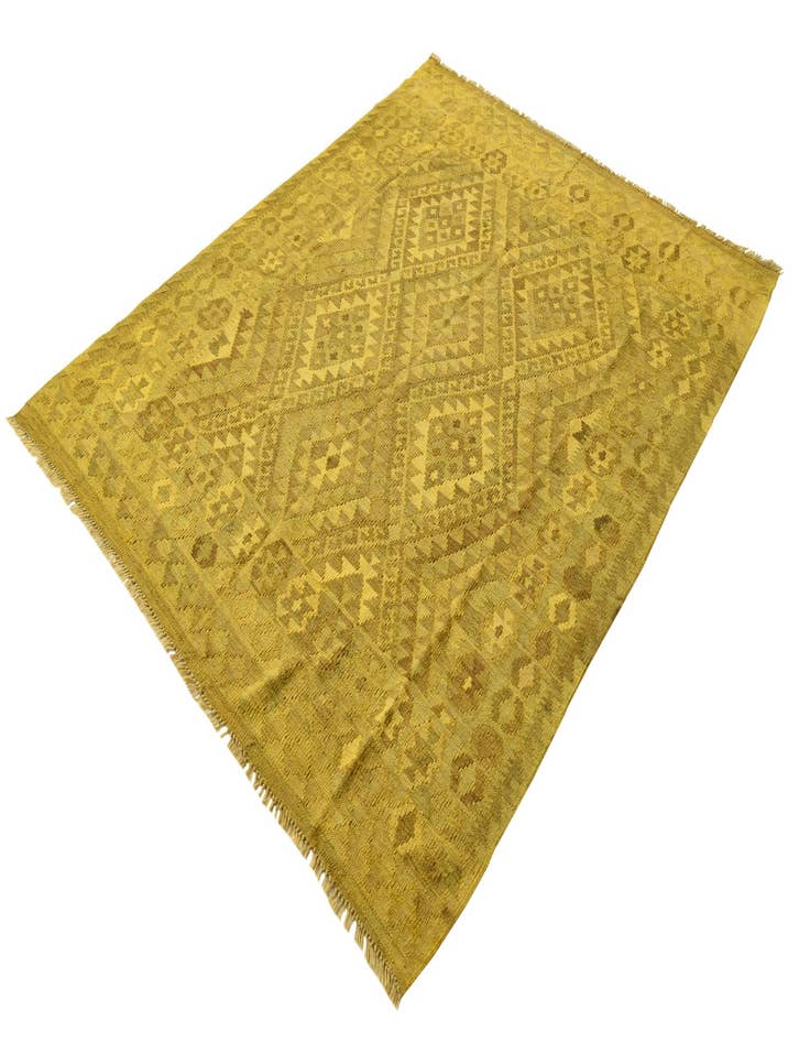 Detail image of  5' 3 x 6' 4  Hand Woven Kilim Modern Wool Rug