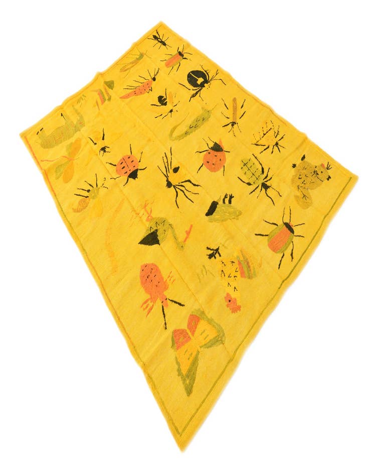 Detail image of  4' 5 x 6'  Hand Woven Kilim Suzani Wool Rug