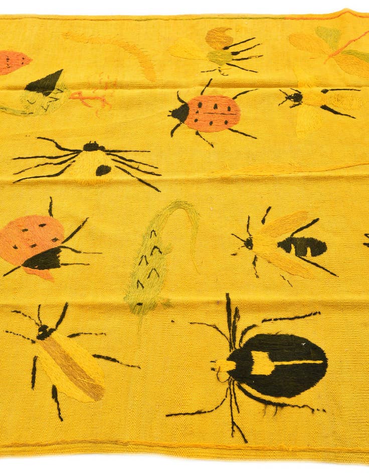 Detail image of  4' 5 x 6'  Hand Woven Kilim Suzani Wool Rug