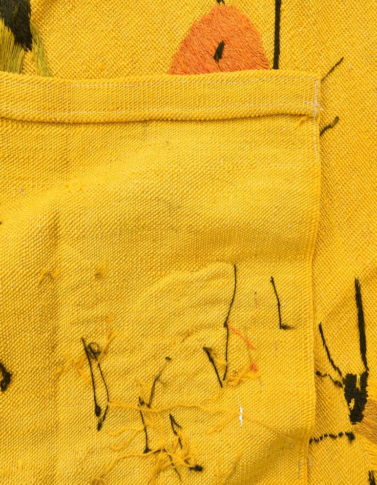 Detail image of  4' 5 x 6'  Hand Woven Kilim Suzani Wool Rug