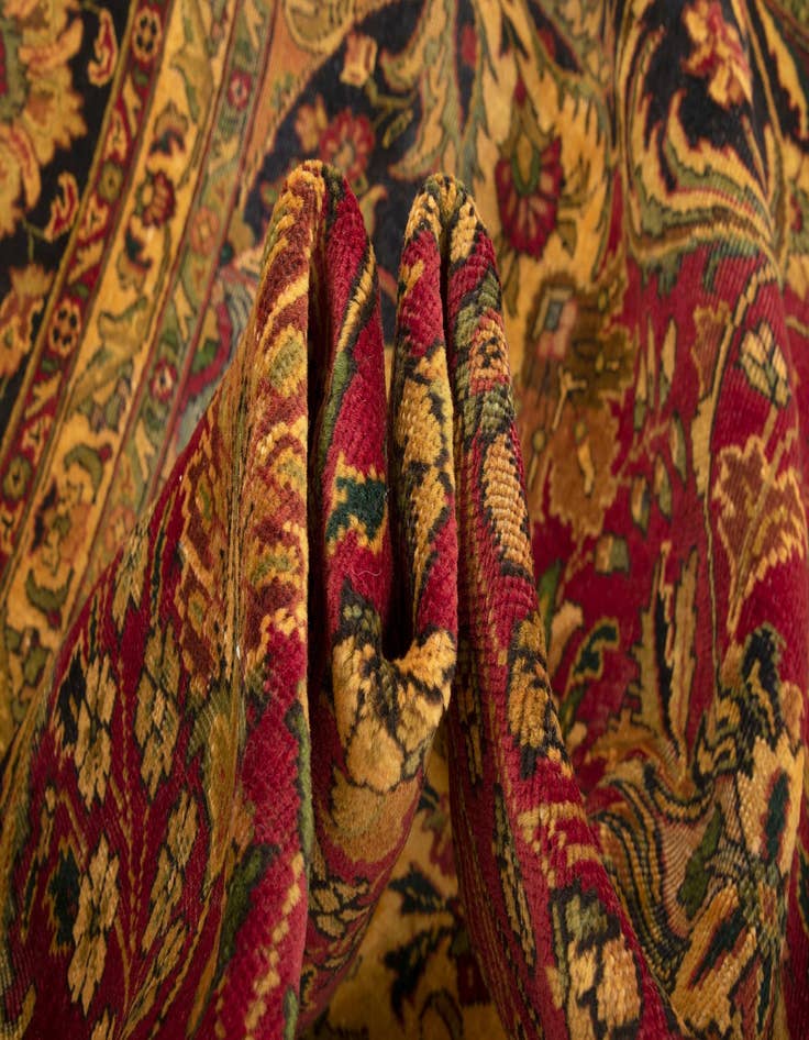 Detail image of  9' 9 x 12' 4  Hand Knotted Mashad Persian Wool Rug