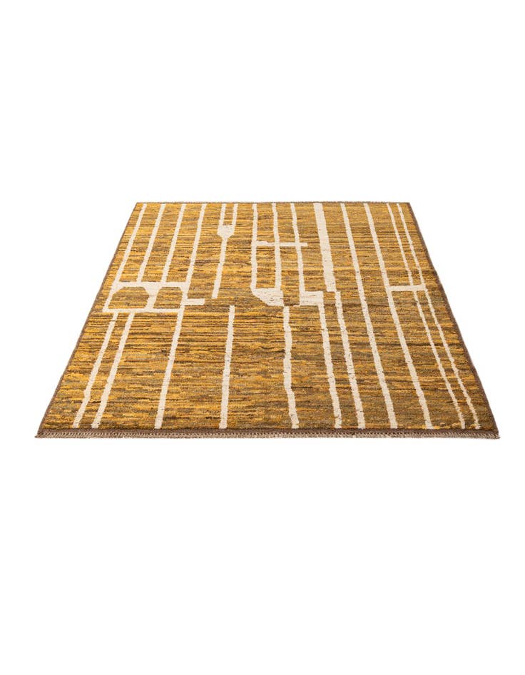 Detail image of  5' 5 x 8' 1  Hand Knotted Moroccan Wool Rug