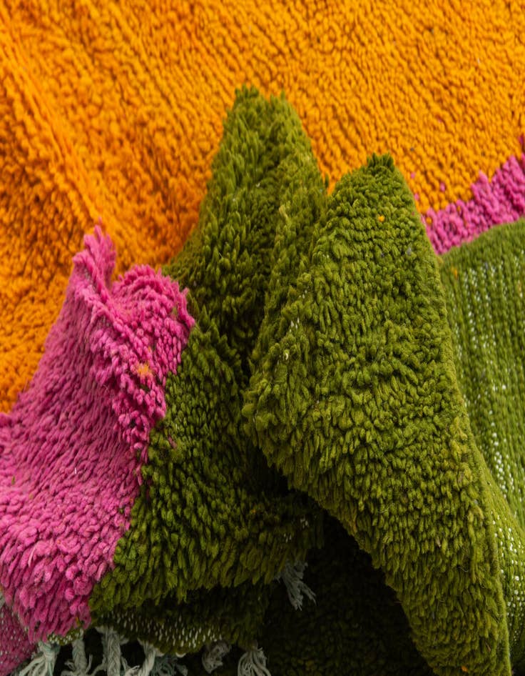 Detail image of  6' 6 x 9' 6  Hand Knotted Moroccan Wool Rug