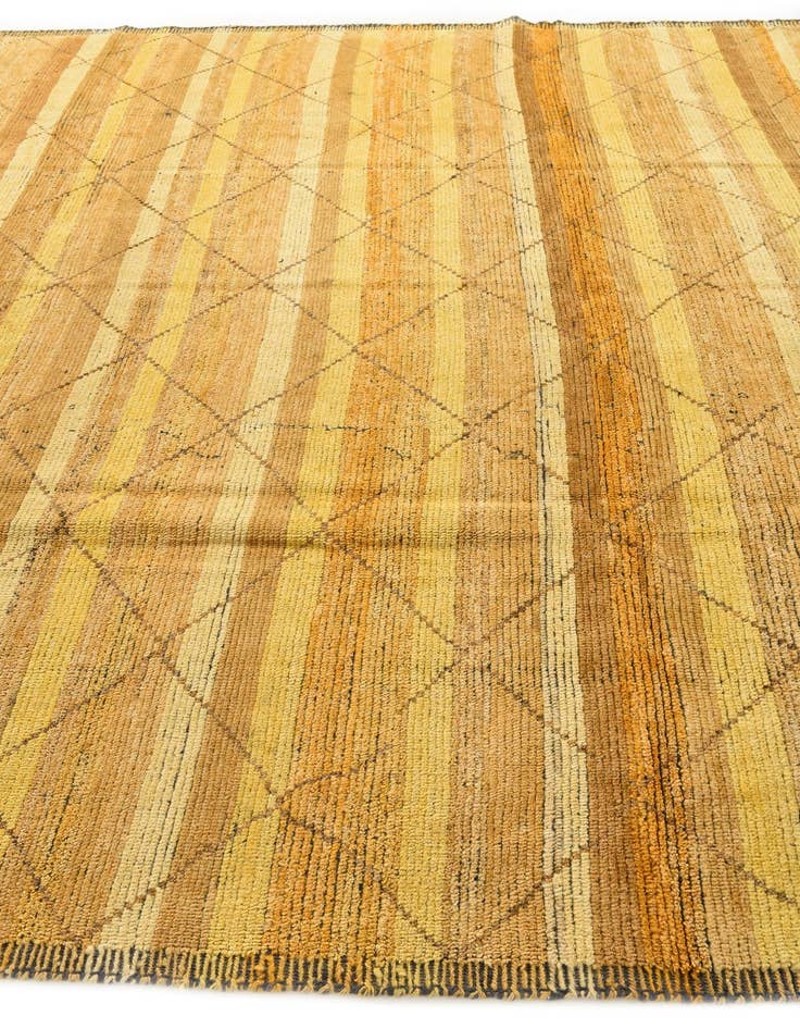Detail image of  9' 5 x 12'  Hand Knotted Moroccan Wool Rug