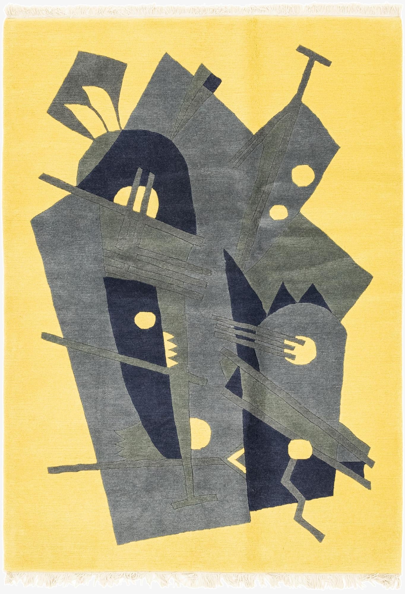  4' 8 x 6' 8  Hand Knotted Nepal Wool Rug