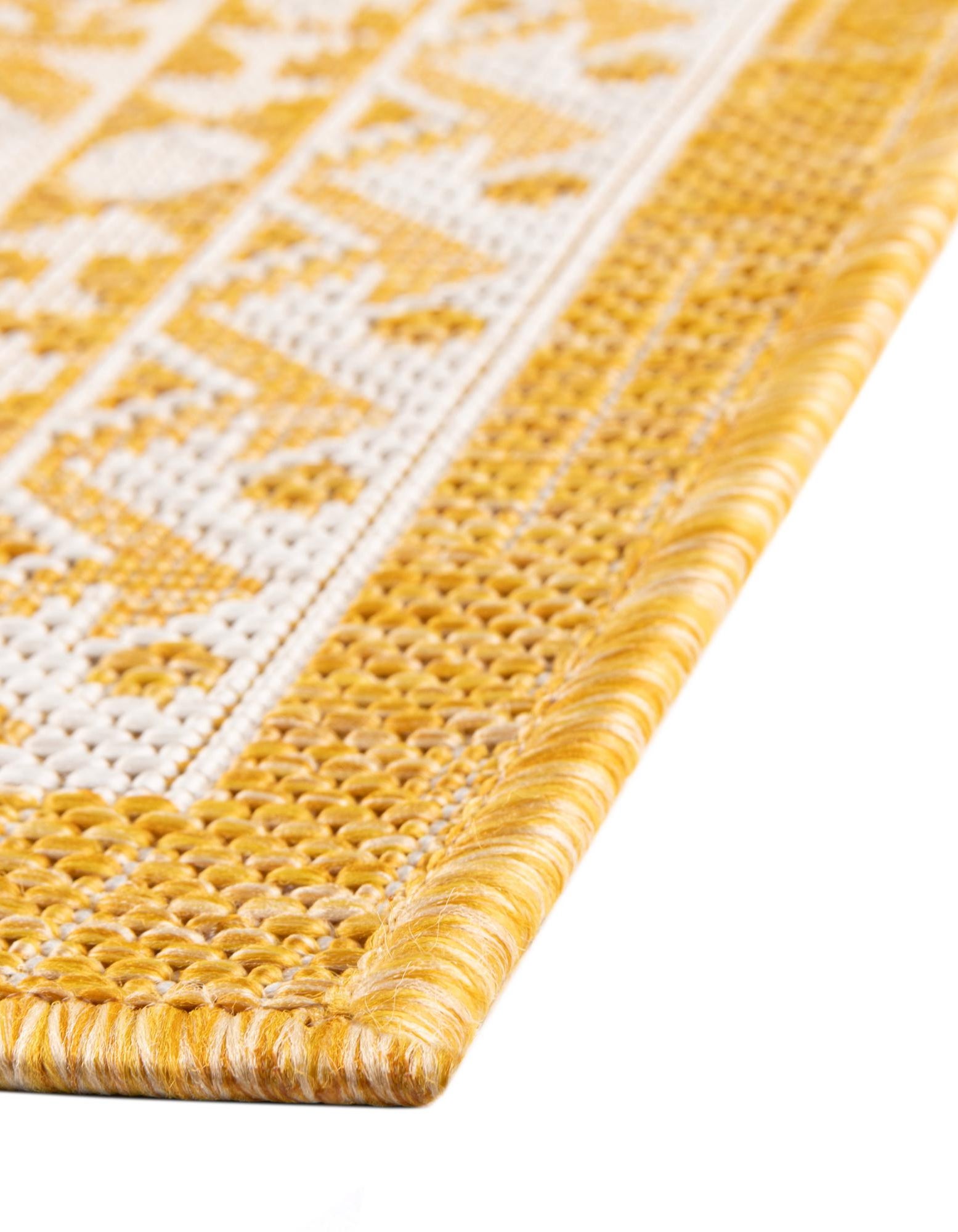 Yellow 7' 10 x 11' Aztec Indoor / Outdoor Rug | Rugs.com