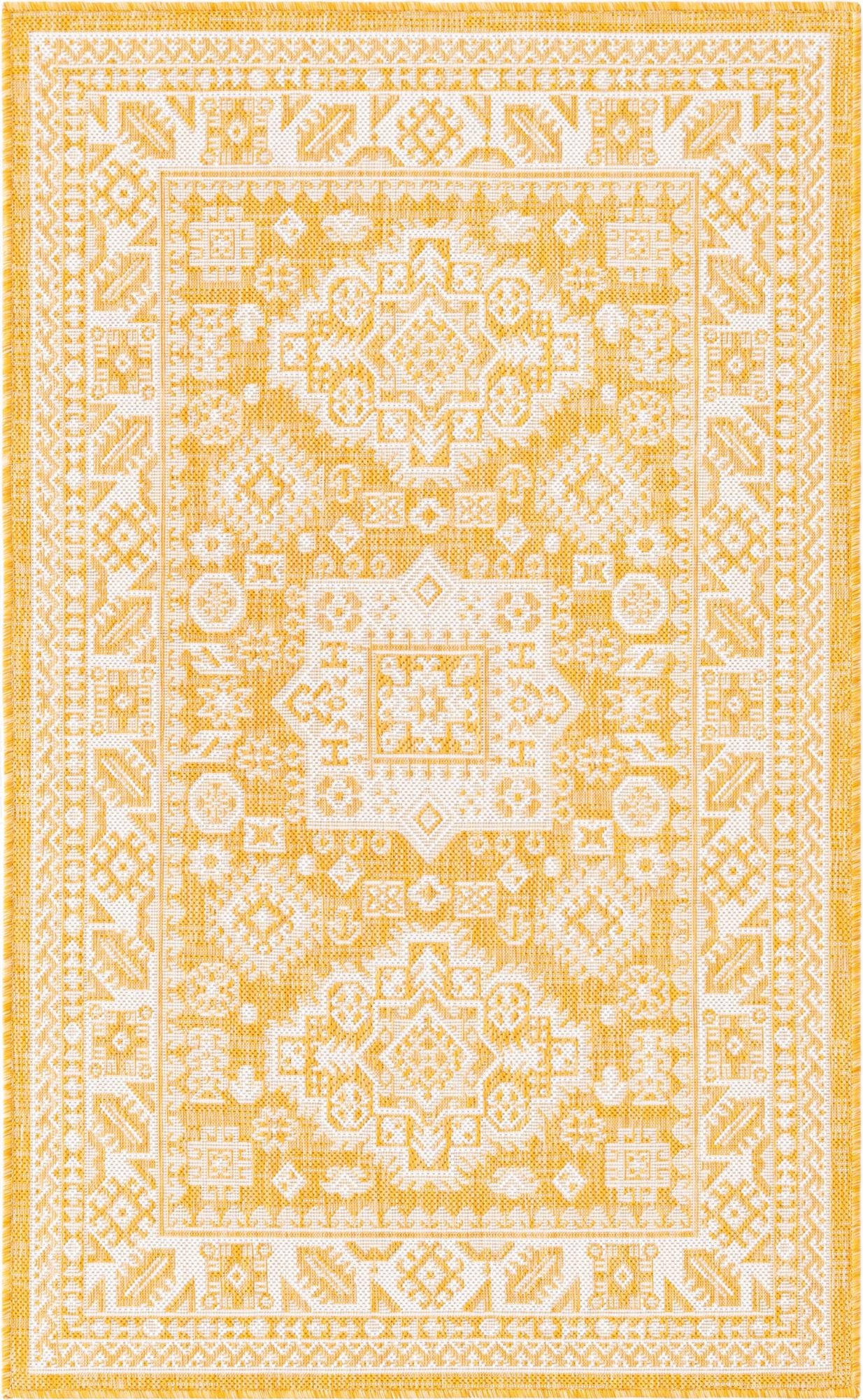  3' x 5' 3  Washable Aztec Indoor / Outdoor Rug