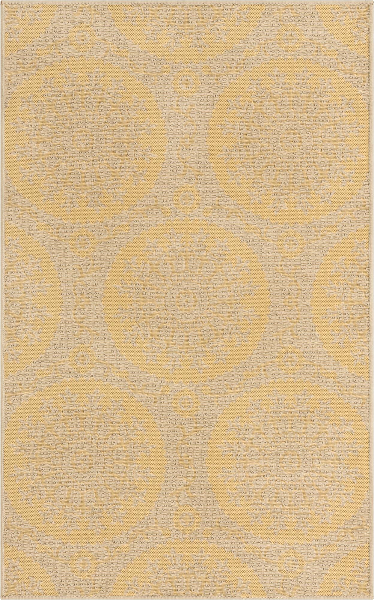  3' 3 x 5' 3  Washable Botanical Indoor / Outdoor Rug