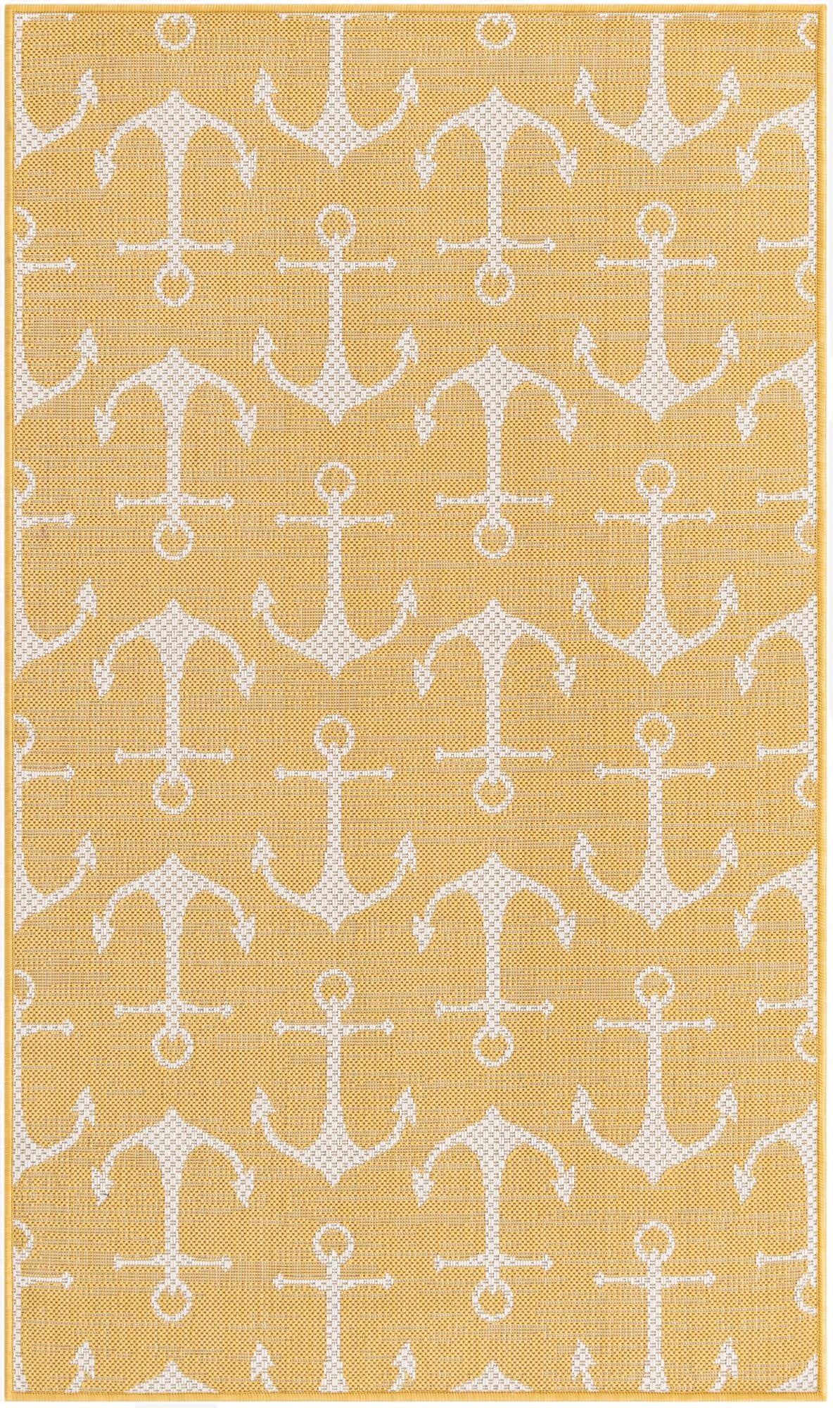  3' x 5' 3  Washable Coastal Indoor / Outdoor Rug