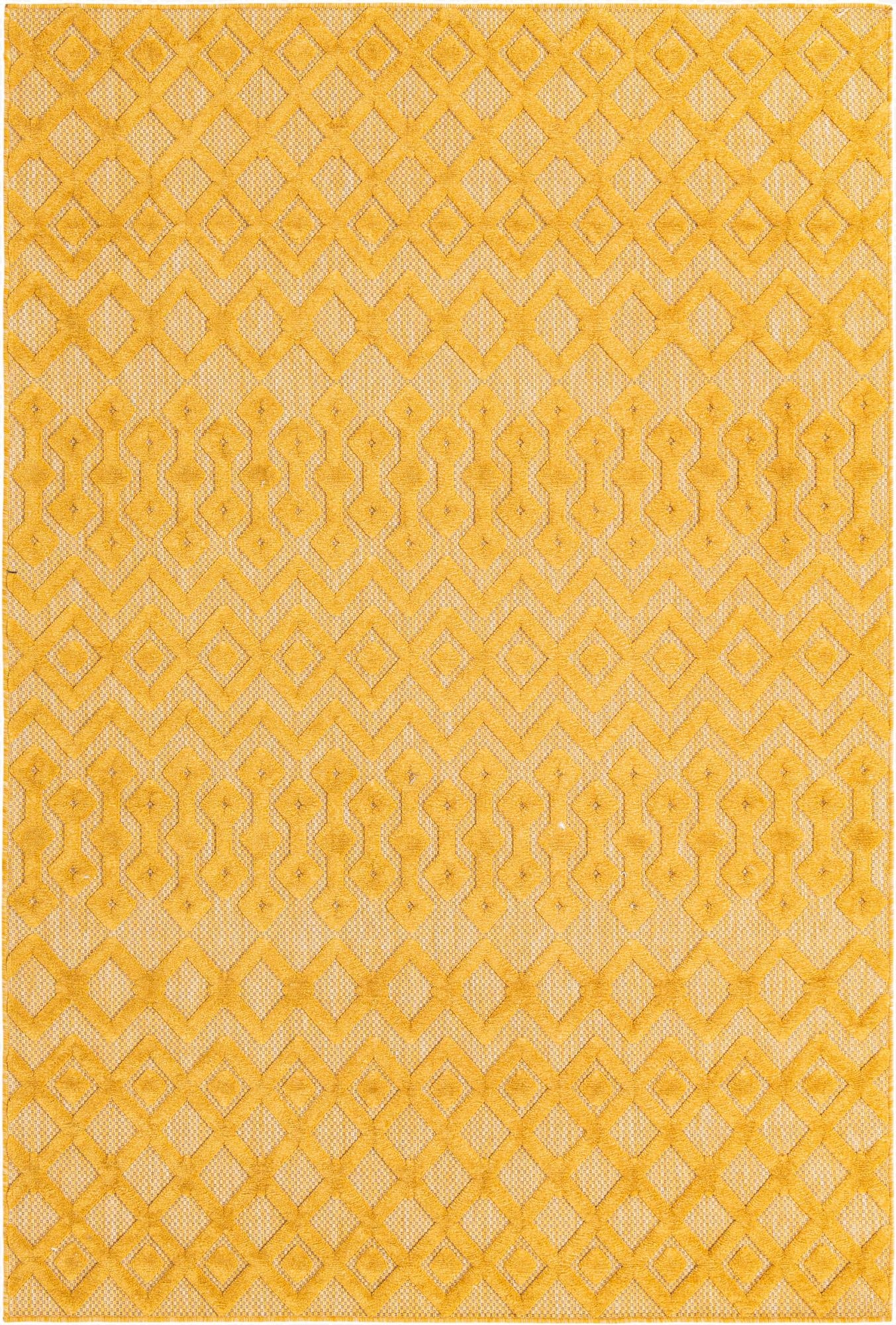  6' x 9'  Washable Trellis Textured Indoor / Outdoor Rug