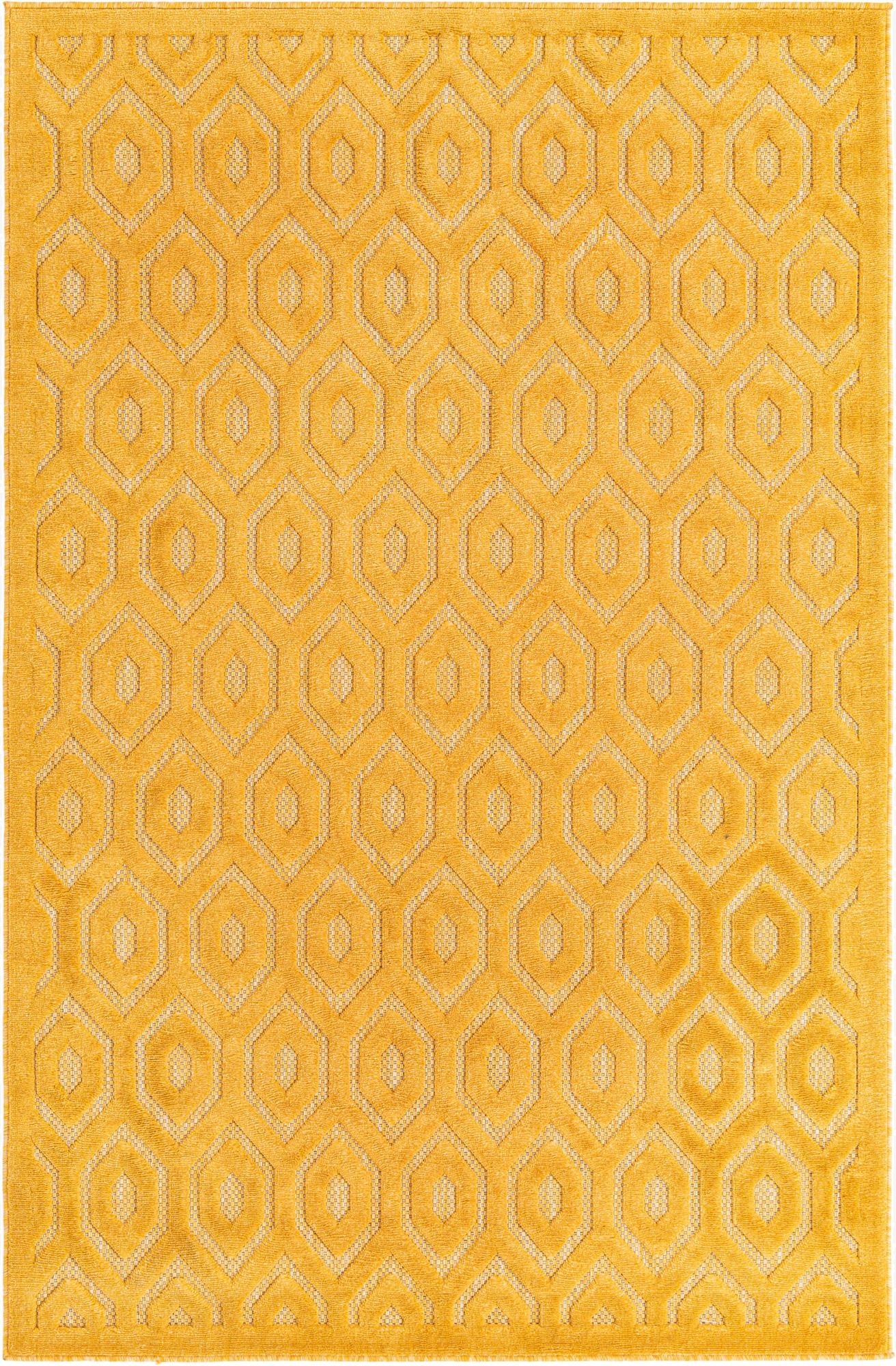 5' 3 x 8'  Washable Trellis Textured Indoor / Outdoor Rug