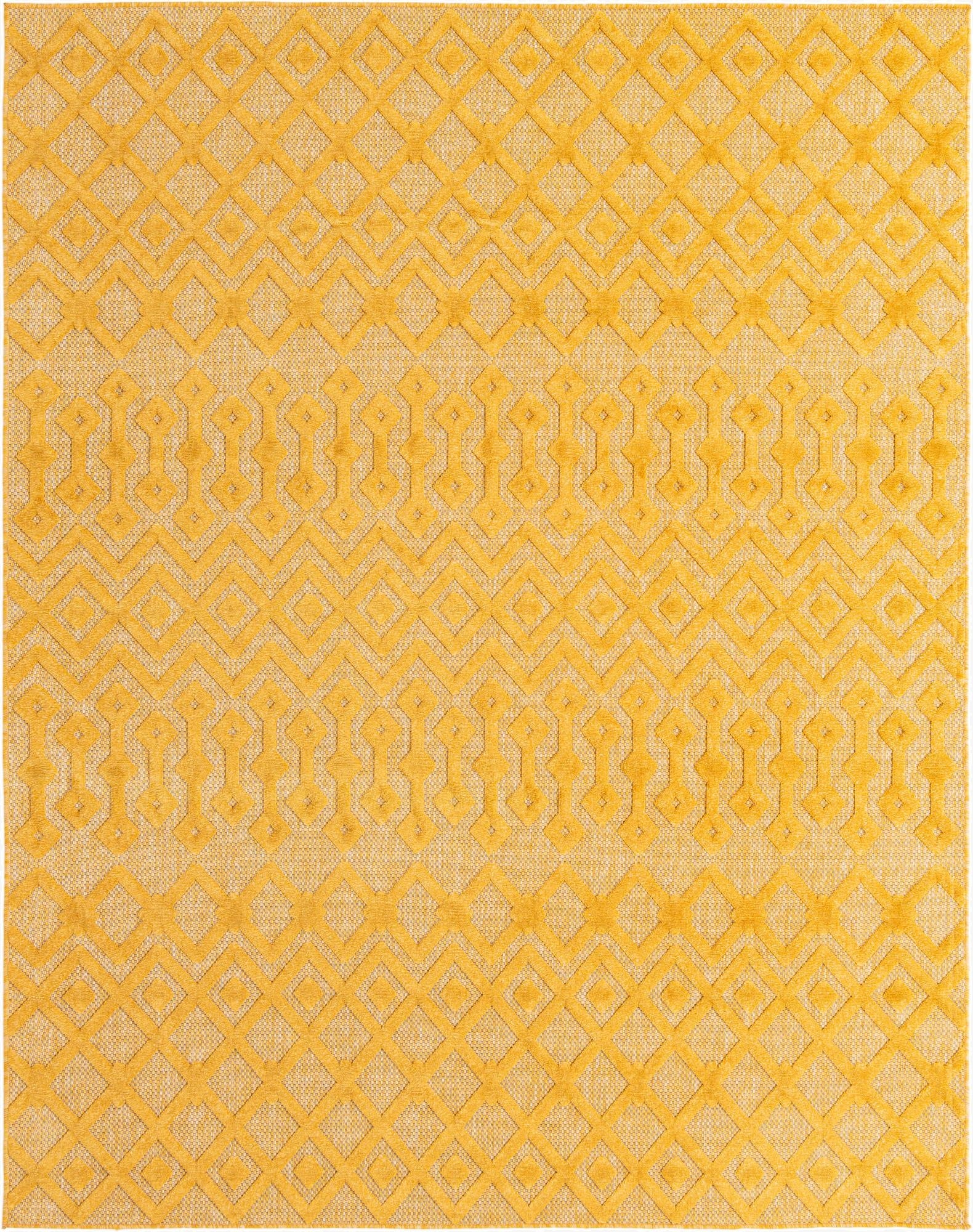  7' 10 x 10'  Washable Trellis Textured Indoor / Outdoor Rug