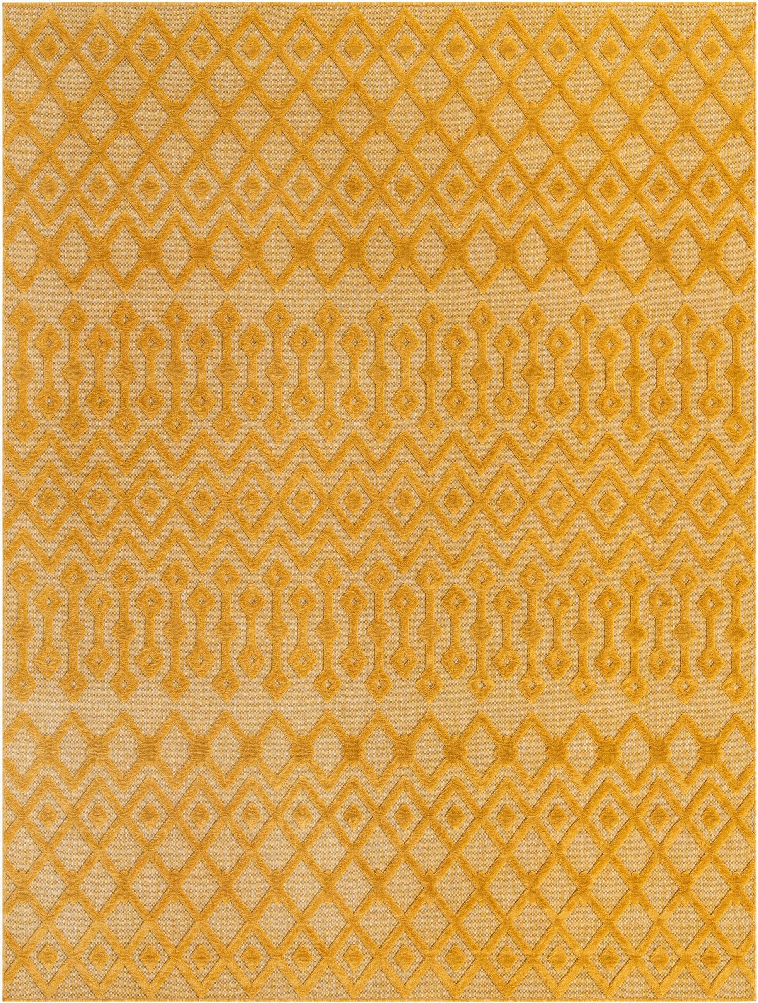  9' x 12'  Washable Trellis Textured Indoor / Outdoor Rug