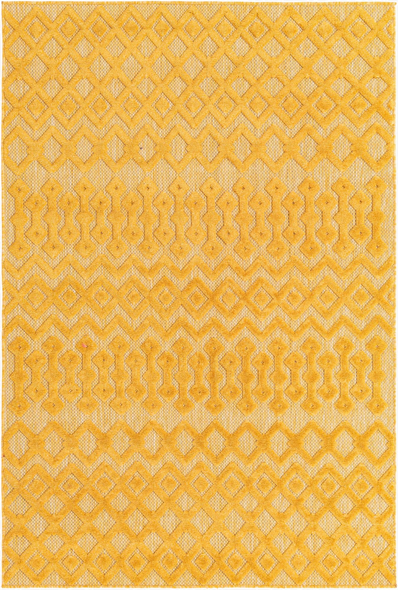  5' 3 x 8'  Washable Trellis Textured Indoor / Outdoor Rug