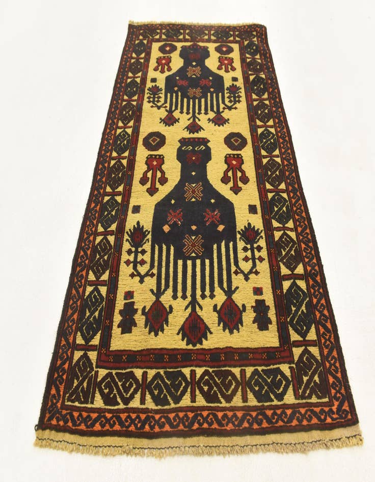 Detail image of  2' 8 x 4' 7  Hand Knotted Sumak Wool Rug