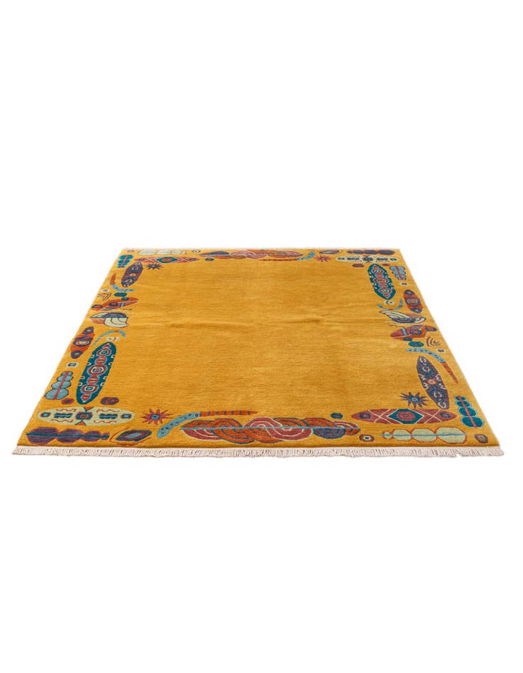 Detail image of  5' 7 x 7' 10  Hand Knotted Tibet Wool Rug