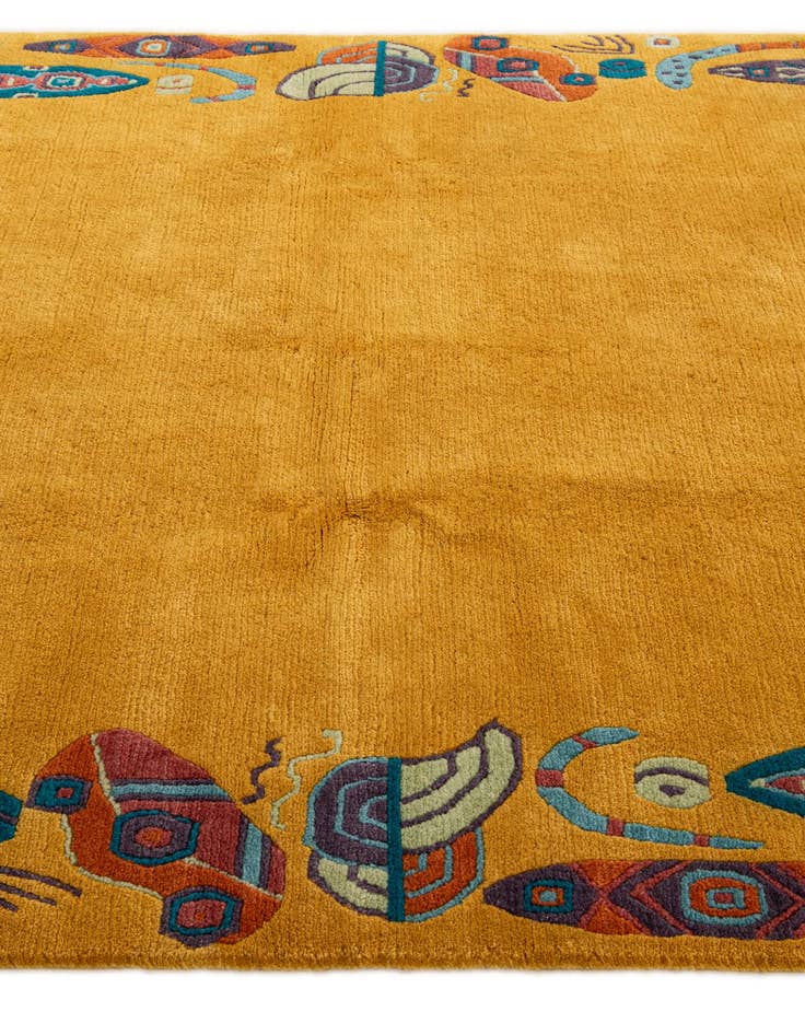 Detail image of  5' 7 x 7' 10  Hand Knotted Tibet Wool Rug