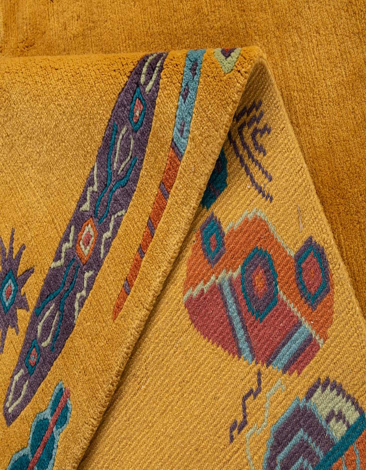 Detail image of  5' 7 x 7' 10  Hand Knotted Tibet Wool Rug