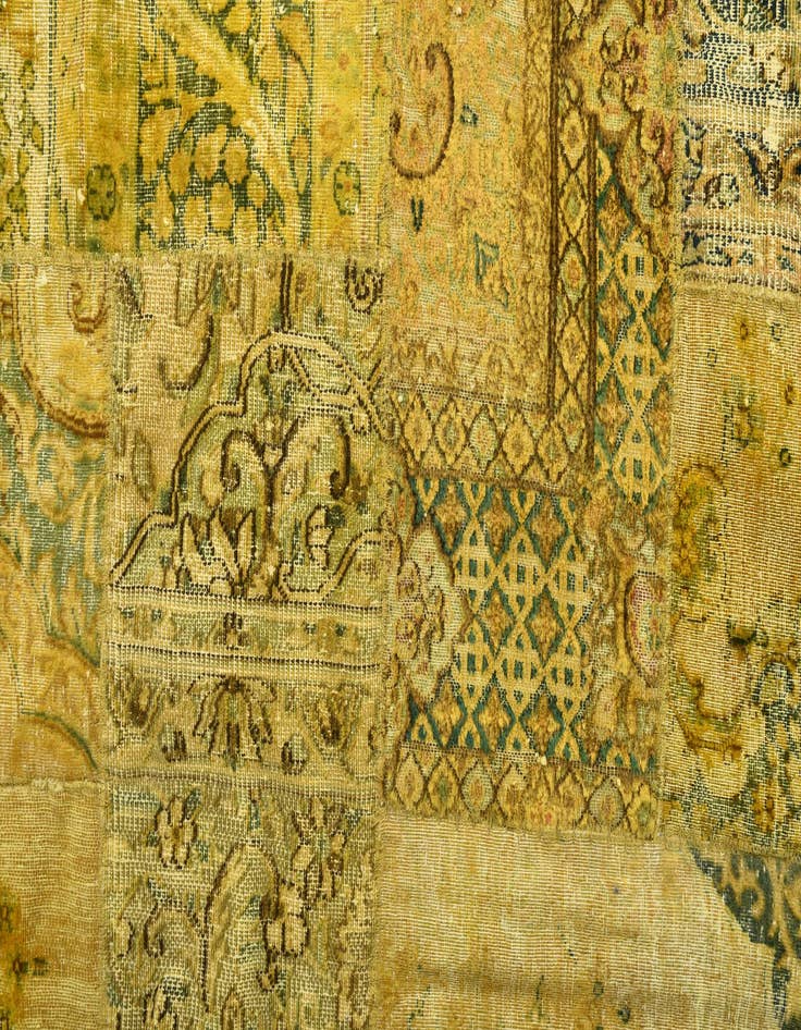 Detail image of  6' 8 x 10' 1  Hand Knotted Ultra Vintage Persian Wool Rug