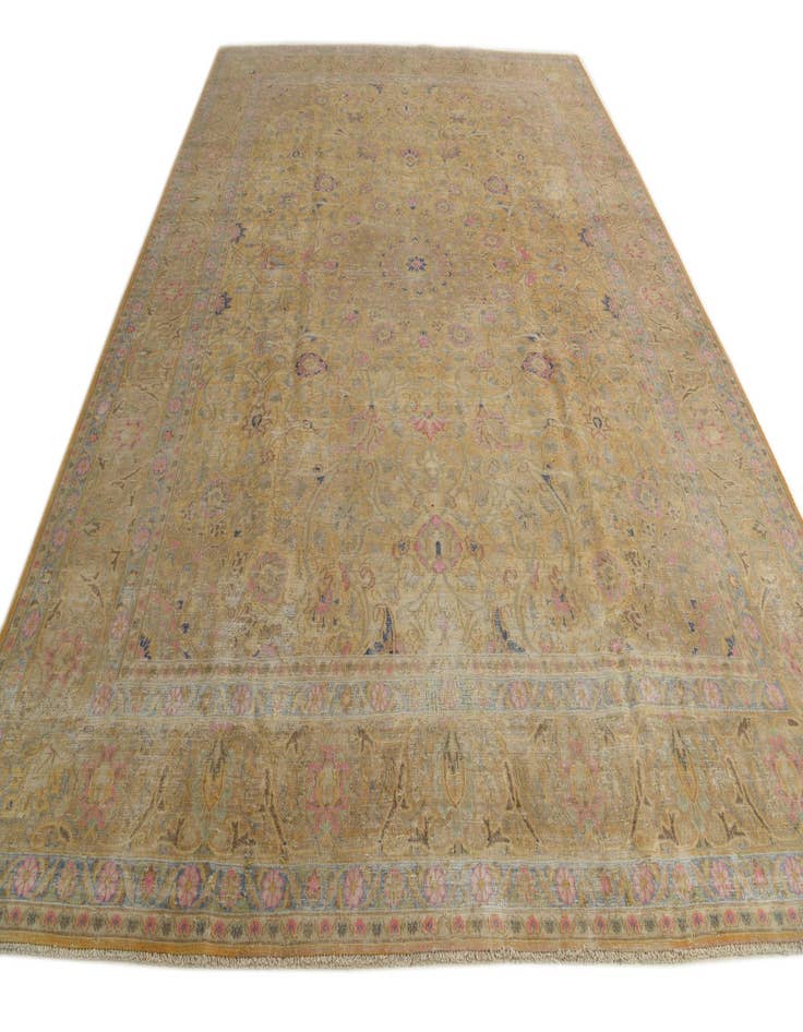 Detail image of  9' 5 x 13'  Hand Knotted Ultra Vintage Persian Wool Rug