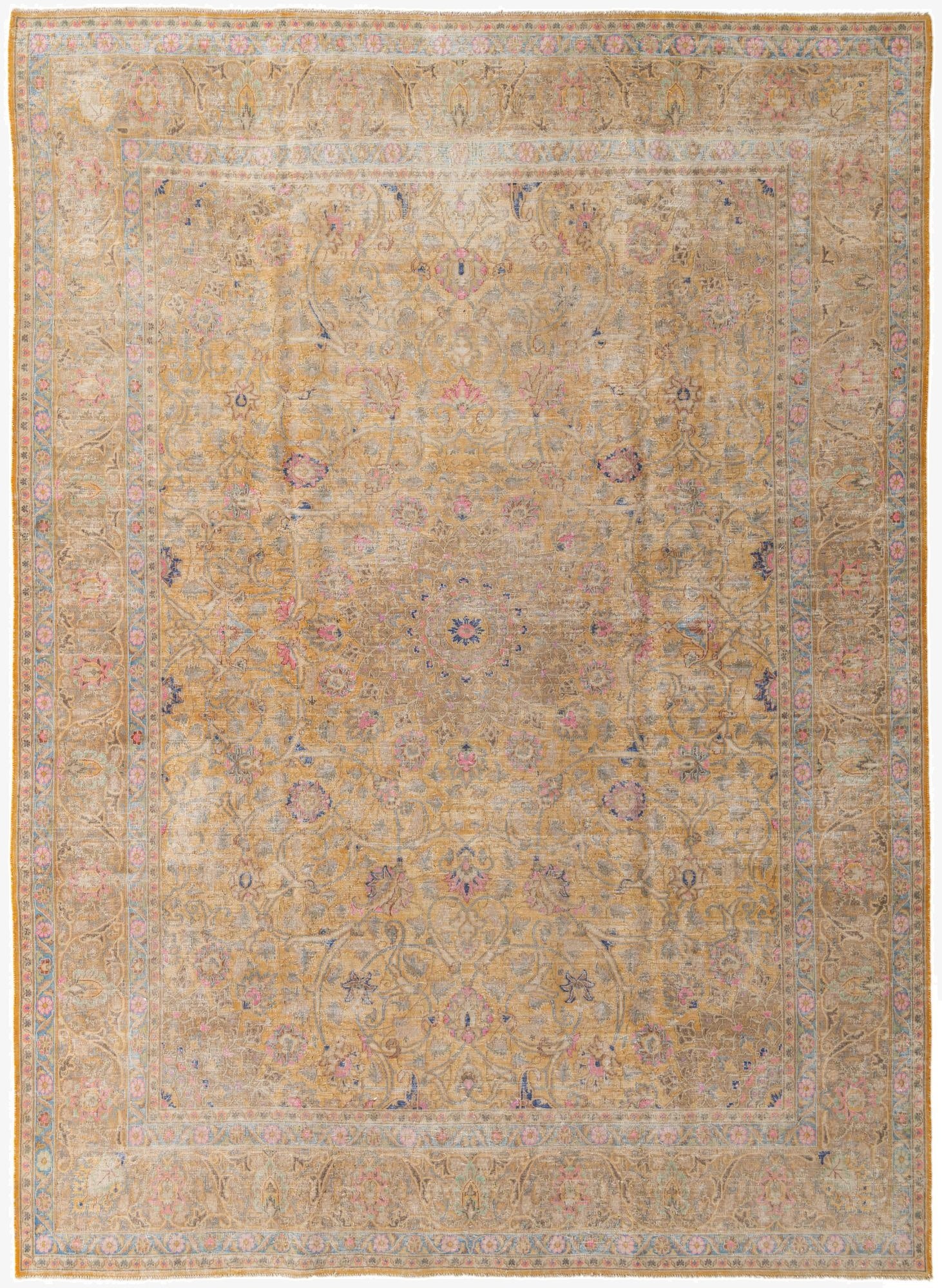  9' 5 x 13'  Hand Knotted Ultra Vintage Persian Wool Rug