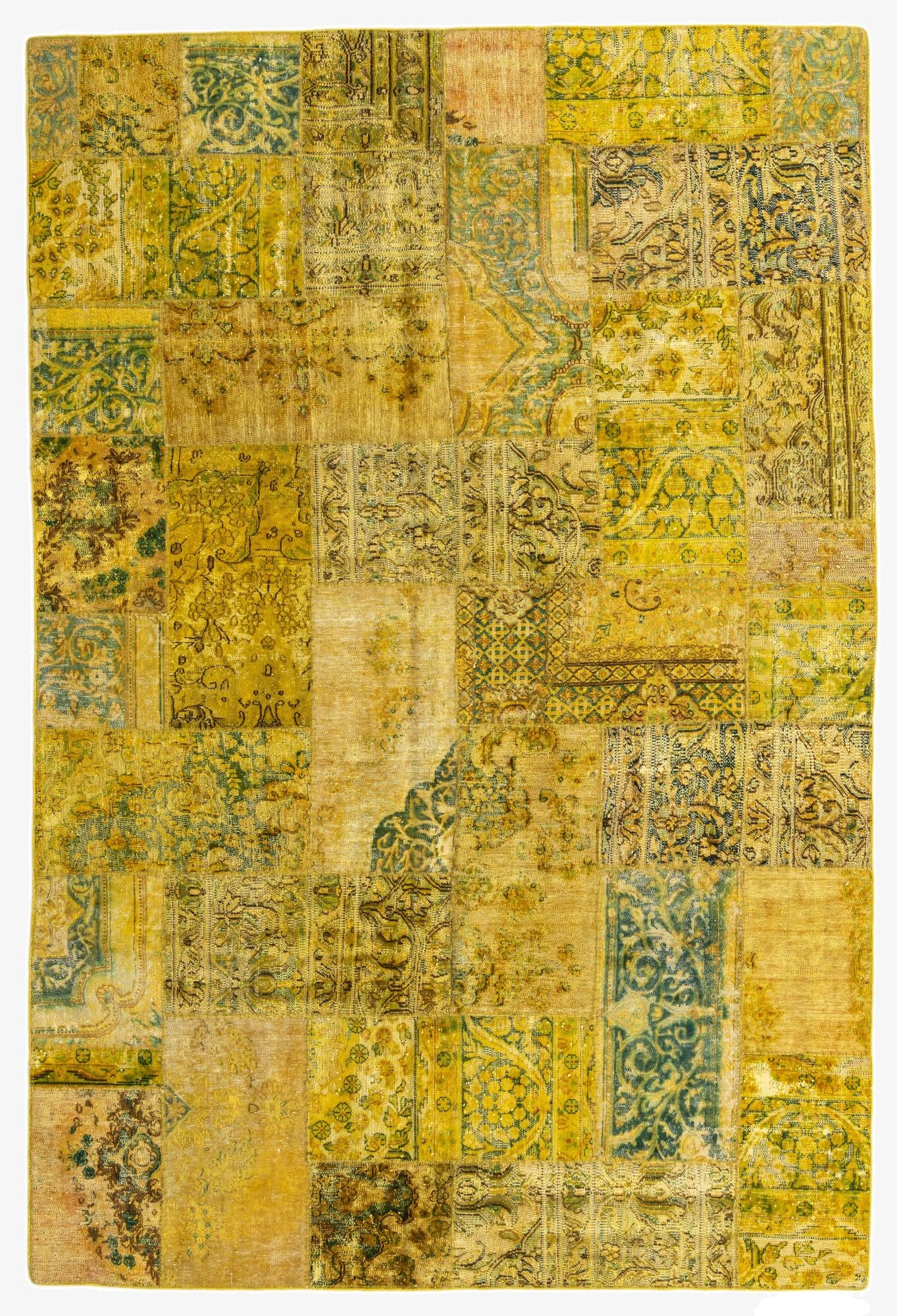  6' 8 x 10' 1  Hand Knotted Ultra Vintage Persian Wool Rug