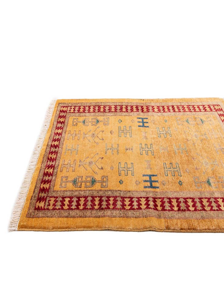 Detail image of  3' 5 x 4' 10  Hand Knotted Ziegler Wool Rug