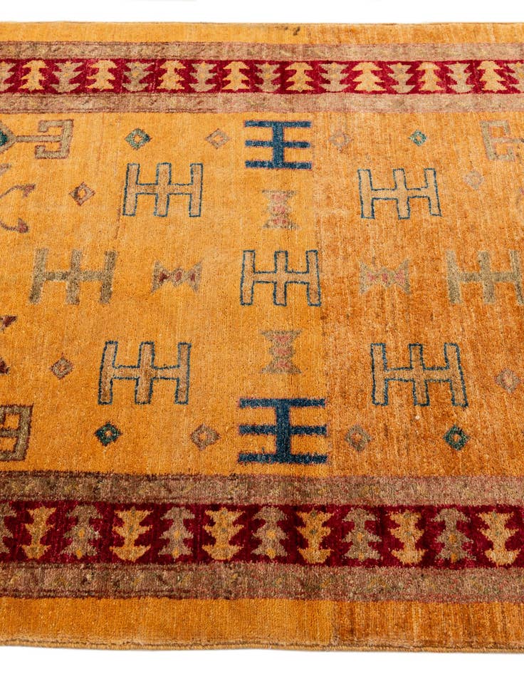 Detail image of  3' 5 x 4' 10  Hand Knotted Ziegler Wool Rug