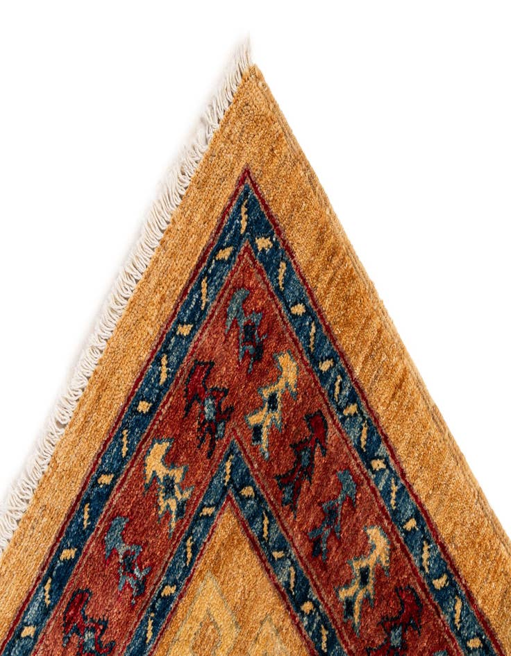 Detail image of  3' 5 x 4' 10  Hand Knotted Ziegler Wool Rug