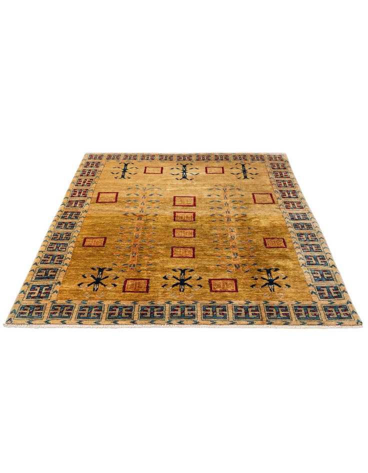 Detail image of  6' 5 x 7' 4  Hand Knotted Ziegler Wool Rug