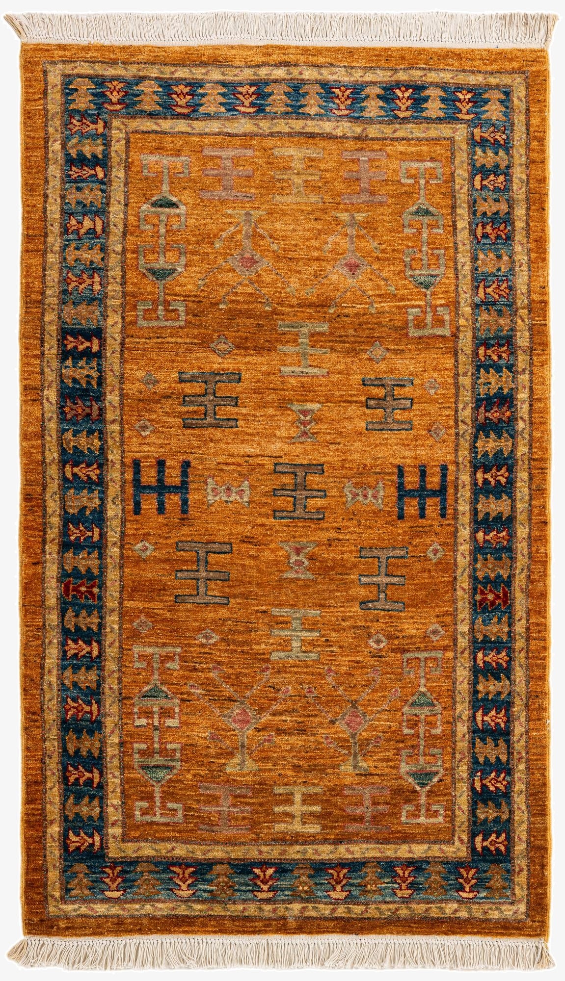  3' 2 x 5' 7  Hand Knotted Ziegler Wool Rug