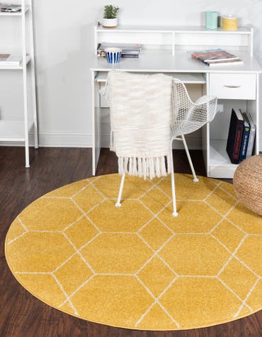  6' x 6' Lattice Frieze Round Rug