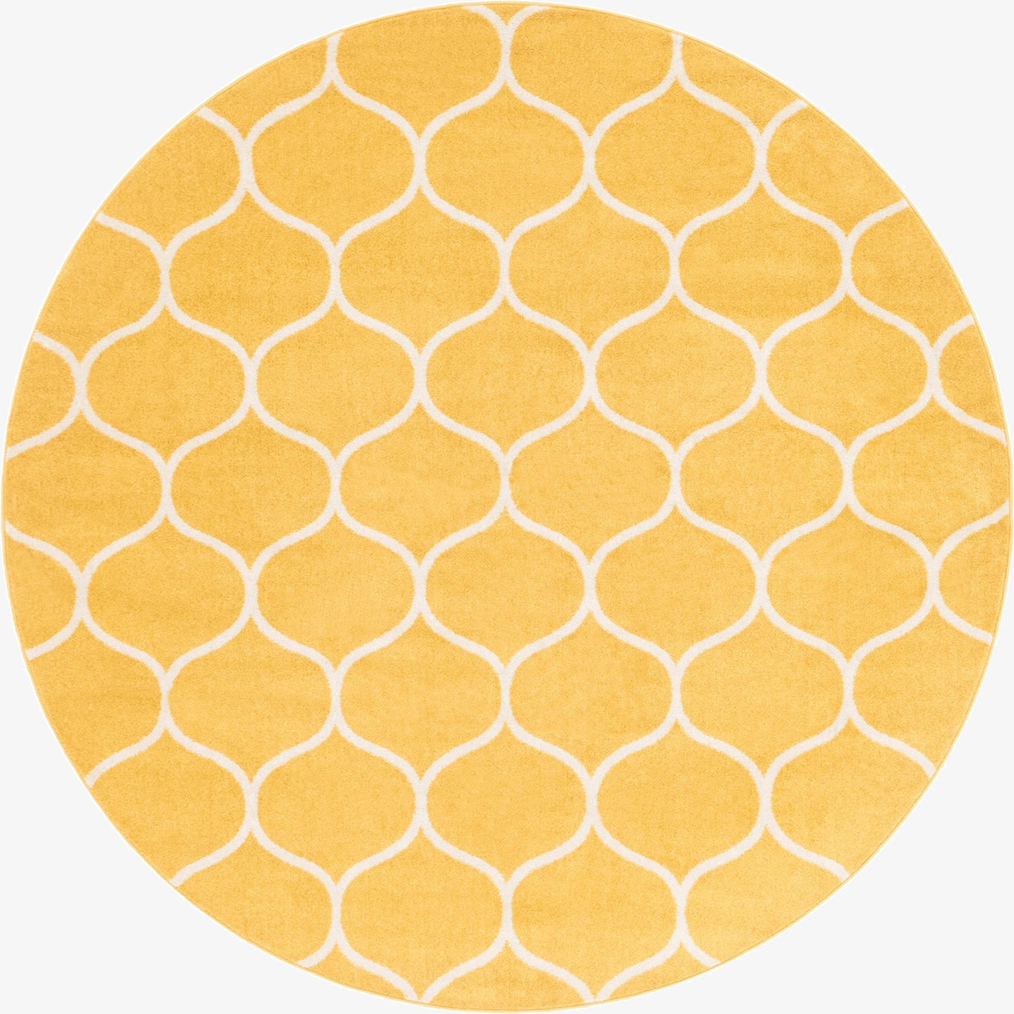  7' x 7' Lattice Frieze Round Rug