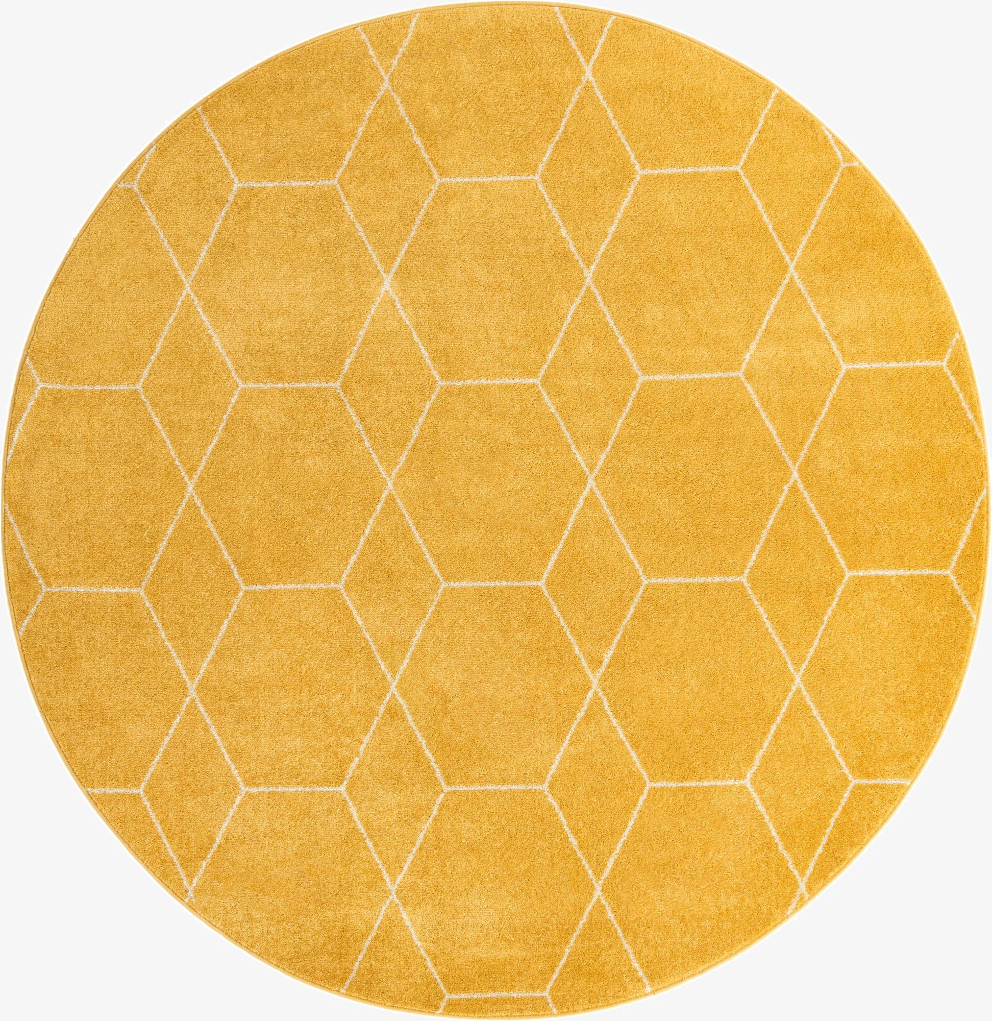  7' 10 x 7' 10 Lattice Frieze Round Rug