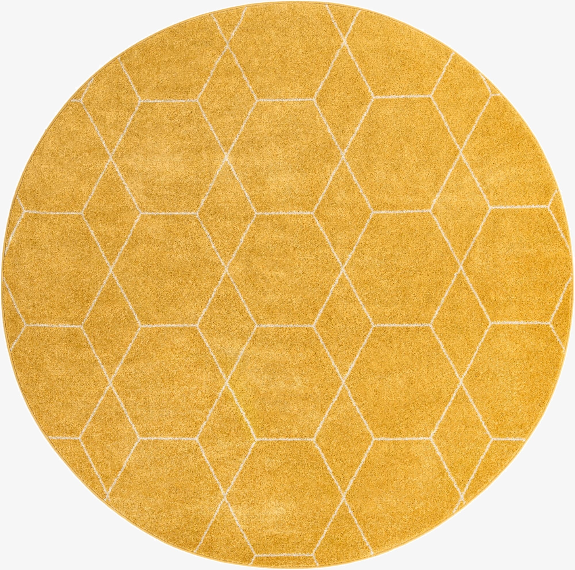  7' x 7' Lattice Frieze Round Rug