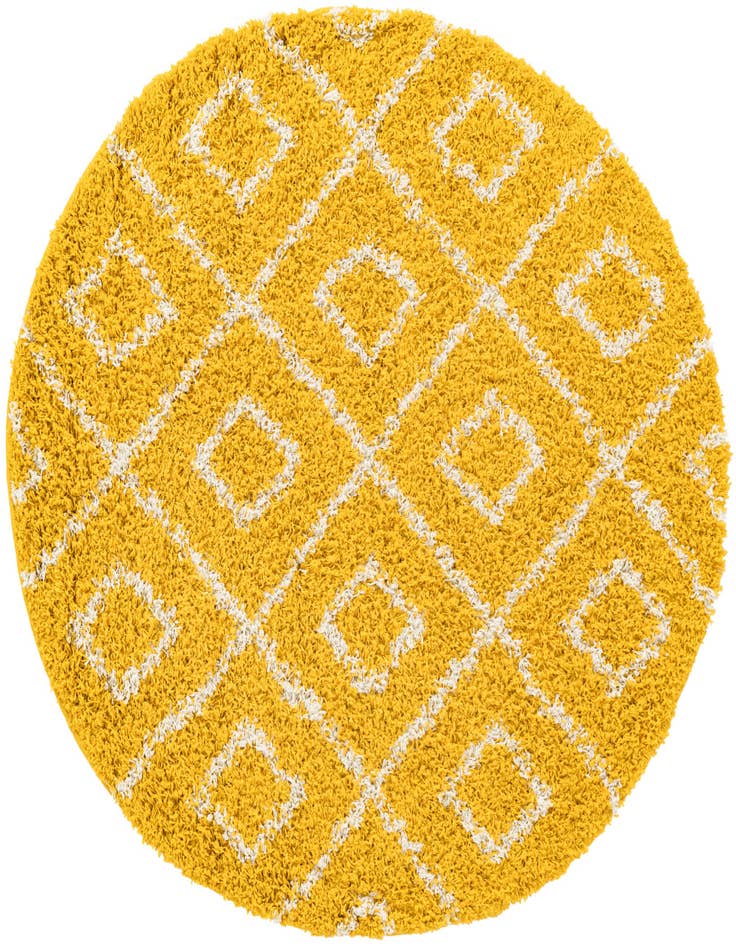 Detail image of  5' 3 x 5' 3 Lattice Shag Round Rug