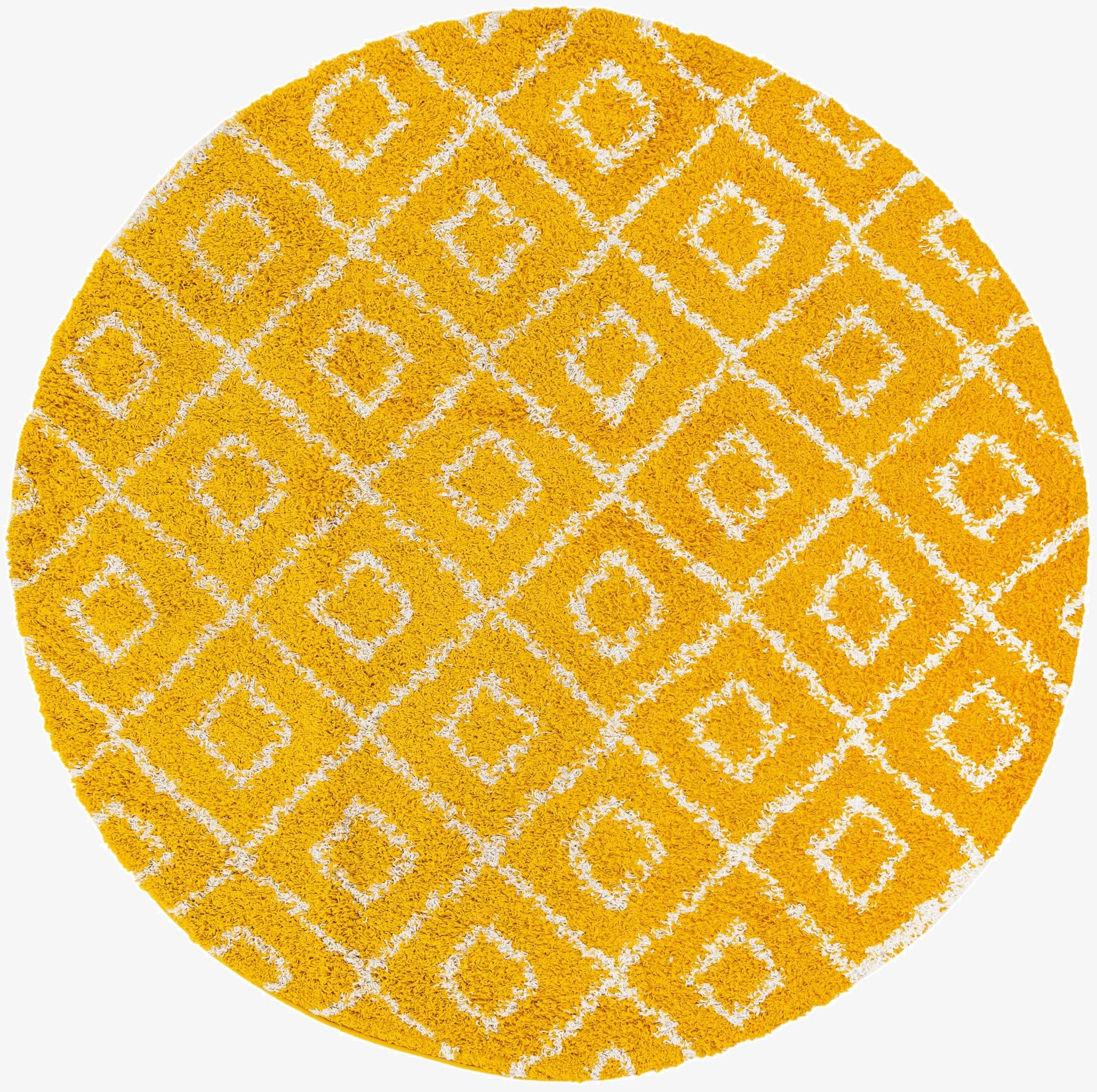  7' 10 x 7' 10 Lattice Shag Round Rug