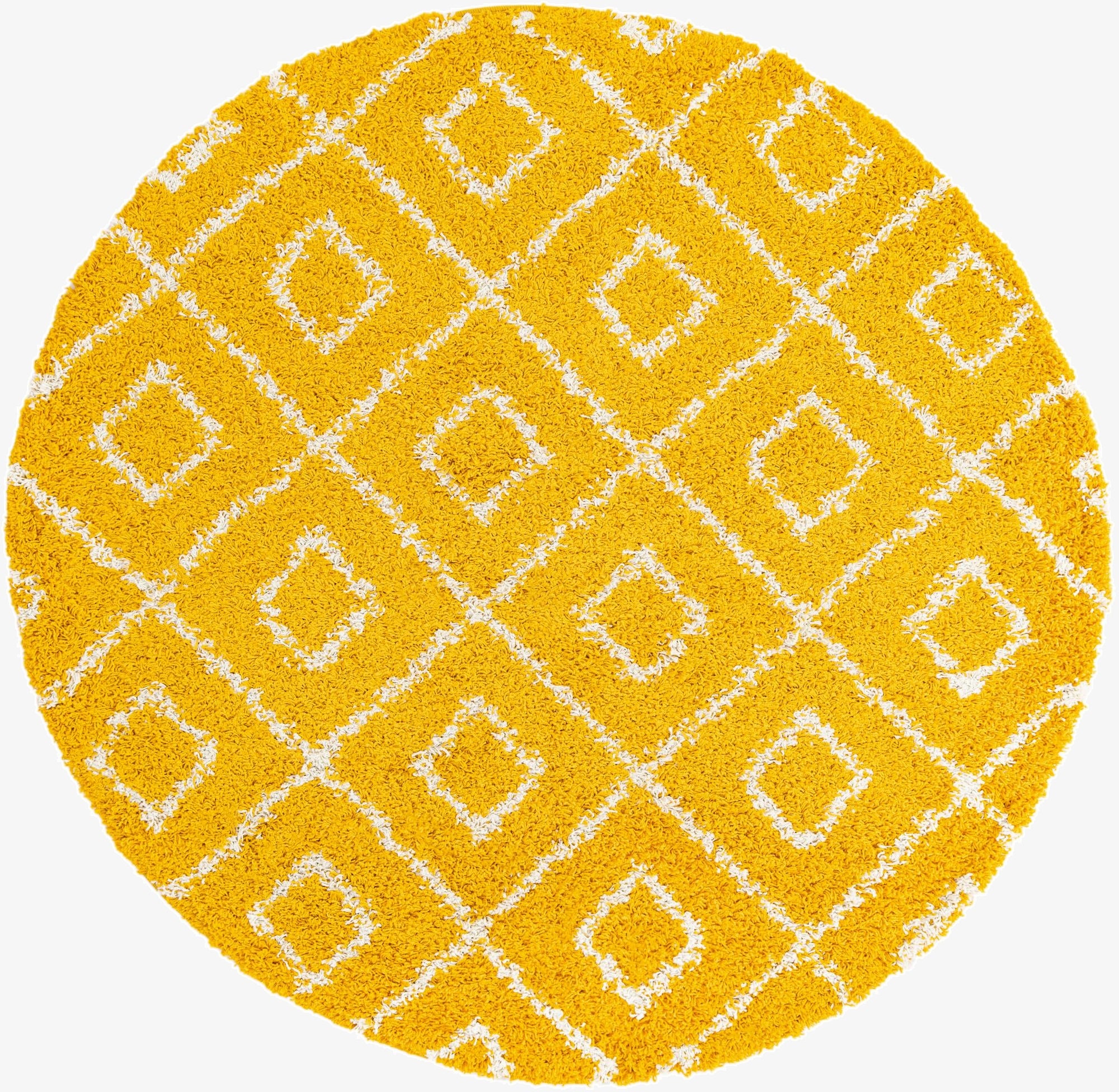  6' x 6' Lattice Shag Round Rug