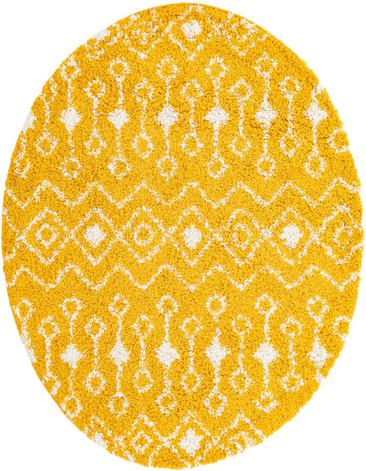 Detail image of  6' x 6' Moroccan Trellis Shag Round Rug