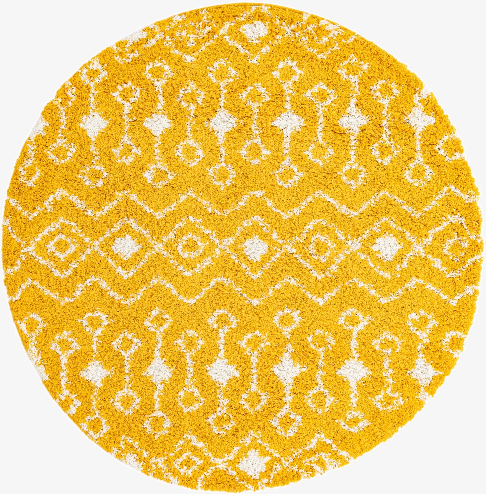  6' x 6' Moroccan Trellis Shag Round Rug