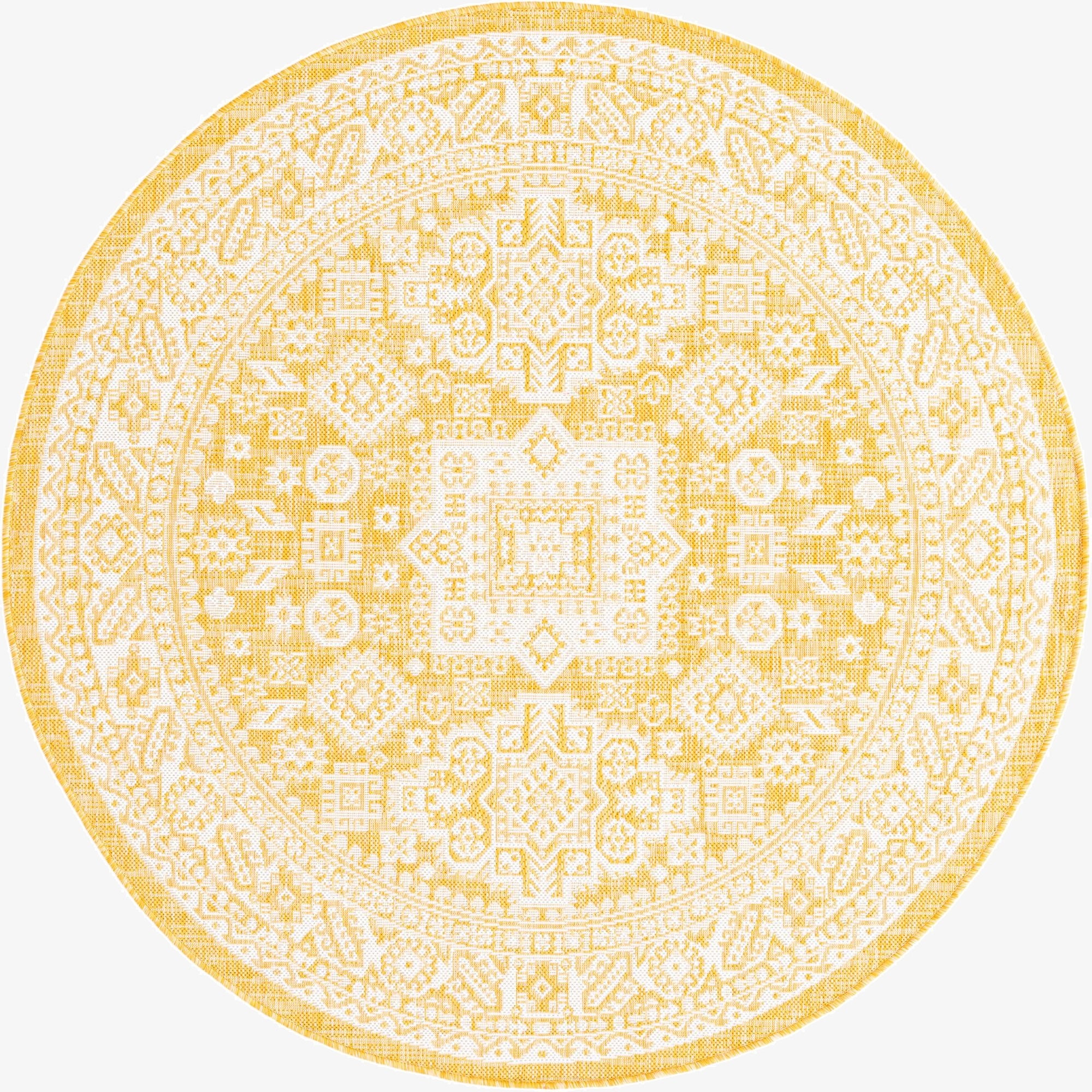 Primary image  5' 3 x 5' 3  Washable Aztec Indoor / Outdoor Round Rug