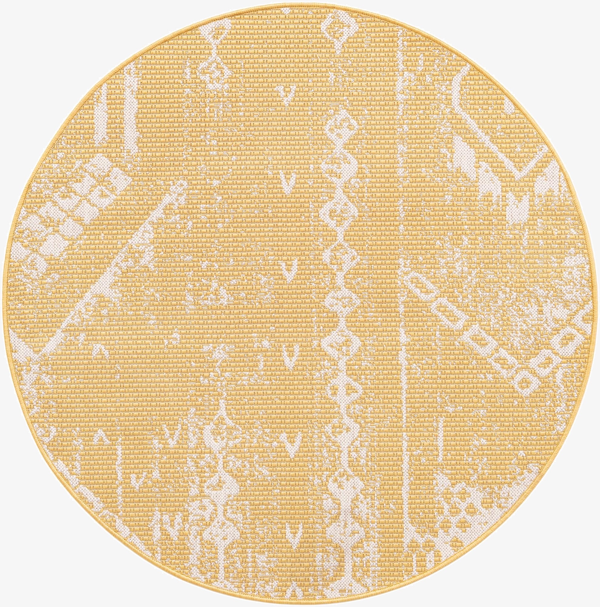  4' x 4'  Washable Bohemian Indoor / Outdoor Round Rug