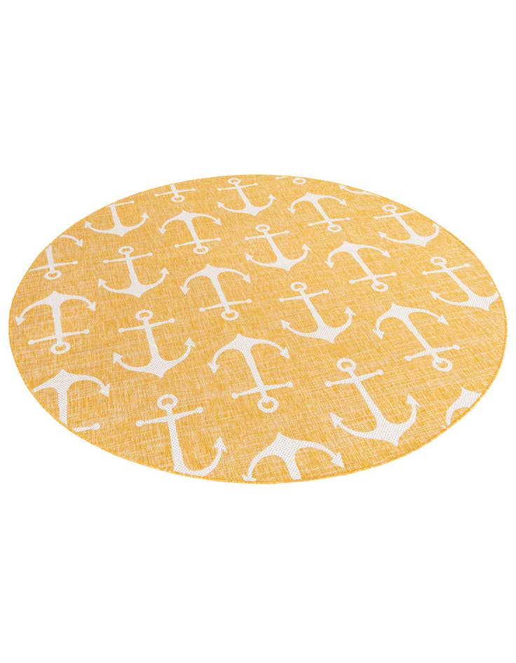 Detail image of  7' 10 x 7' 10  Washable Coastal Indoor / Outdoor Round Rug